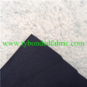 black micro suede fabric with spandex flame bond polyester sherpa for garment