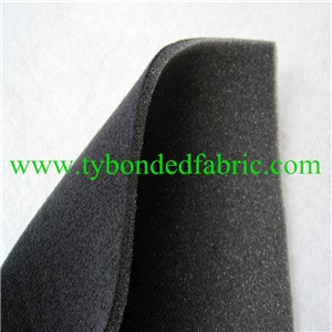 black polyester velvet fabric flame bond black 5mm sponge