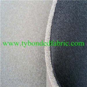 black pu foam bond black polyester velvet fabric