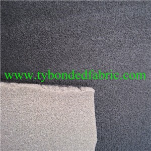 black pu foam bond black polyester velvet fabric