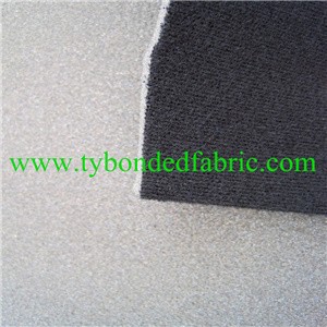 black pu foam bond black polyester velvet fabric