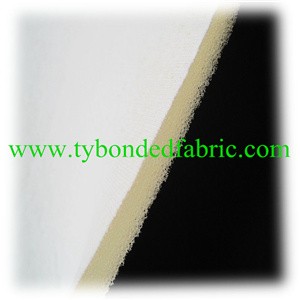 white 80 gsm mutispandex fabric flame bond white 6.5mm pu foam